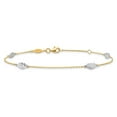 thumbnail image 3 of Primal Gold 14 Karat Two-tone Diamond-cut Leaf 9-inch Plus 1-inch Extension Anklet, 3 of 5