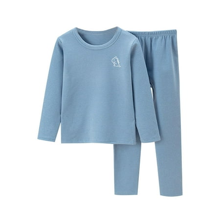 

Kids Robe Autumn And Winter Children s Warm Underwear Set Plus Fleece Baby Big Children s Long Sleeve Boy And Girls Round Neck Home Wear Pajamas 2-Piece Sizes 4-12(Color:Blue Size:6-7 Years)
