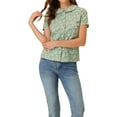 thumbnail image 1 of INSPIRE CHIC Chemisier d'Été pour Femme à Col Peter Pan, Boutonné à l'Avant, Blouse Vintage à Motif Floral, Haut S Vert, 1 of 7