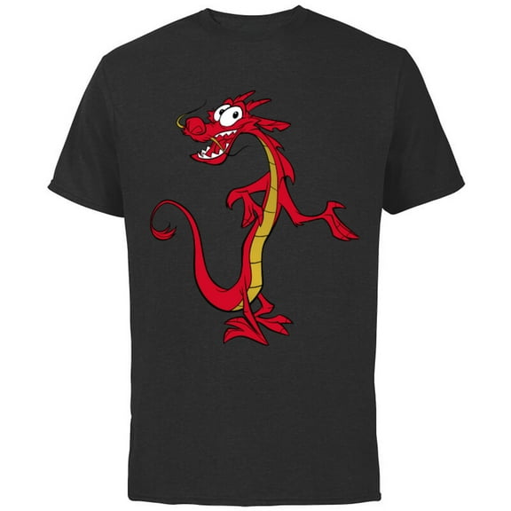 Disney Mulan Mushu Dragon T-Shirt - Short Sleeve Cotton T-Shirt for Adults - Customized-Black
