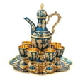 thumbnail image 2 of European Set Vintage Teapot Set Drinkware Home Decor Metal Glass Jug Set turkish blue, 2 of 8