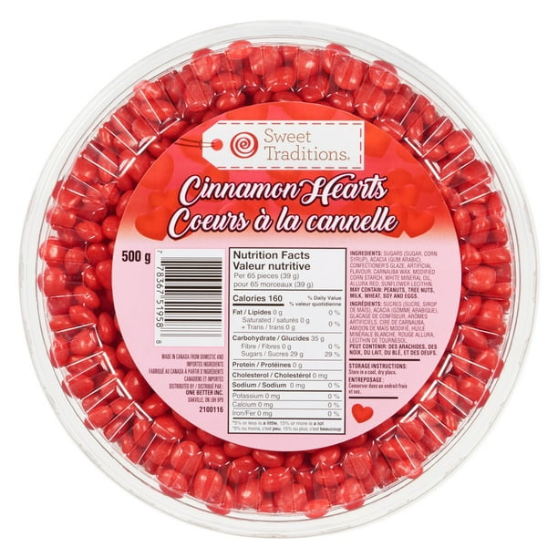 Sweet Traditions Cinnamon Hearts 500g, Swt Trad Cinn Hrt 500g