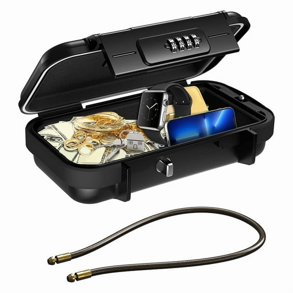 Portable Safe Box for Travel, Combination Security Case LockBox with Code, Waterproof Anti-Theft Mini Travel Safe Box B