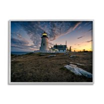 Stupell Maritime Lighthouse Clouds Landscape Landscape Photography Gray Framed Art Print Wall Art