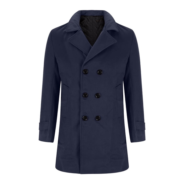 Awdenio Jacket for Men Vintage Thick Lapel Plush Button Mid Warm
