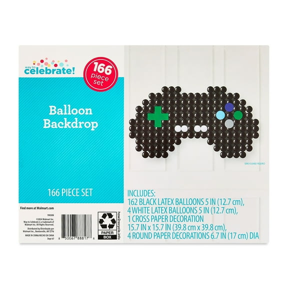 Black Game Controller Latex Balloon Kit, 166 Pieces, by Way To Celebrate