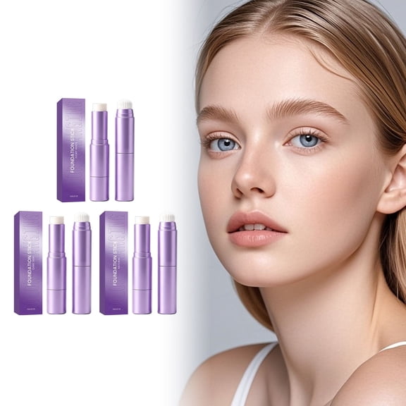 2 In 1 Foundation Stick with Brush,Color-Changing Foundation With Hydrating,Long Lasting Foundation Concealer for Travel