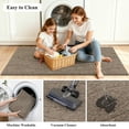 thumbnail image 3 of MeyJey Geometric Lines Kitchen Rugs Sets of 3, Non Slip Washable Kitchen Mats for Floor, Brown, 3 of 7