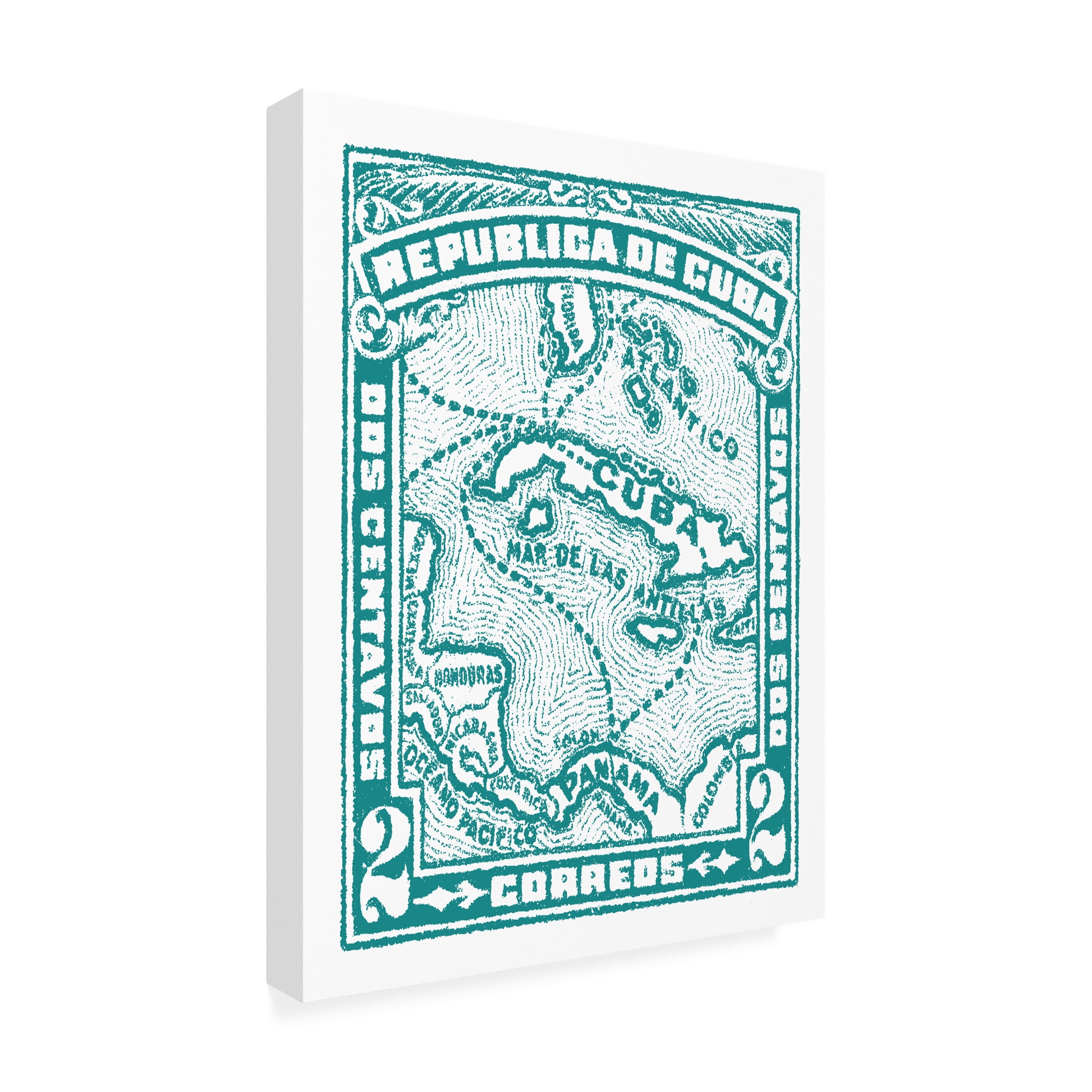 Wild Apple Portfolio 'Cuba Stamp XIII Bright' Canvas Art