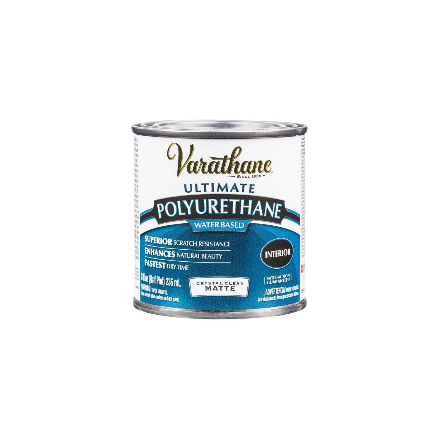 Varathane Transparent Matte Clear WaterBased Urethane Modified Alkyd Polyurethane 1/2 pt