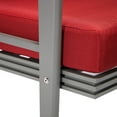 thumbnail image 6 of LeisureMod Walbrooke Modern 3-Piece Outdoor Patio Set with Grey Aluminum Frame and Removable Cushions Loveseat and Set of 2 Armchairs for Patio and Backyard Garden (Red), 6 of 18