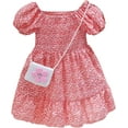thumbnail image 1 of LAICAIW Robe d'Été à Volants à Manches Bouffantes pour Filles, Mode Mignonne à Imprimé Floral, Robe de Princesse avec Sac Cartable, Robe 16 (RD2, 5-6 Ans), 1 of 7