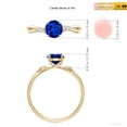 thumbnail image 5 of ANGARA Lab Grown 1 Ct Nature Inspired Blue Sapphire Engagement Ring for Women in 14K Yellow Gold (Size-6mm) | September Birthstone, Anniversary, Jewelry Gift for Women | Lab-Grown Blue Sapphire Ring, 5 of 8