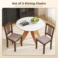 thumbnail image 3 of HOMCOM Dining Chairs Set of 2, Upholstered Kitchen Chairs with Rubberwood Frame, Padded Seat and Slat-Back for Living Room, Dining Room, Walnut, 3 of 9
