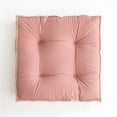 thumbnail image 1 of Nvzi Cojín de chenilla para silla, cómodo y suave, cuadrado, para dormitorio, sala de estar, color liso, para leer, hogar, oficina, sofá, coche (rosa, 18 x 18 pulgadas), 1 of 5
