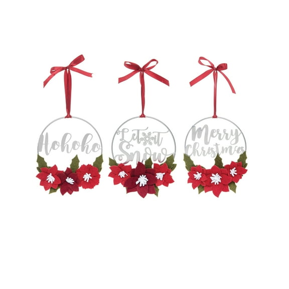 Silver Christmas Hoop Ornament A/3