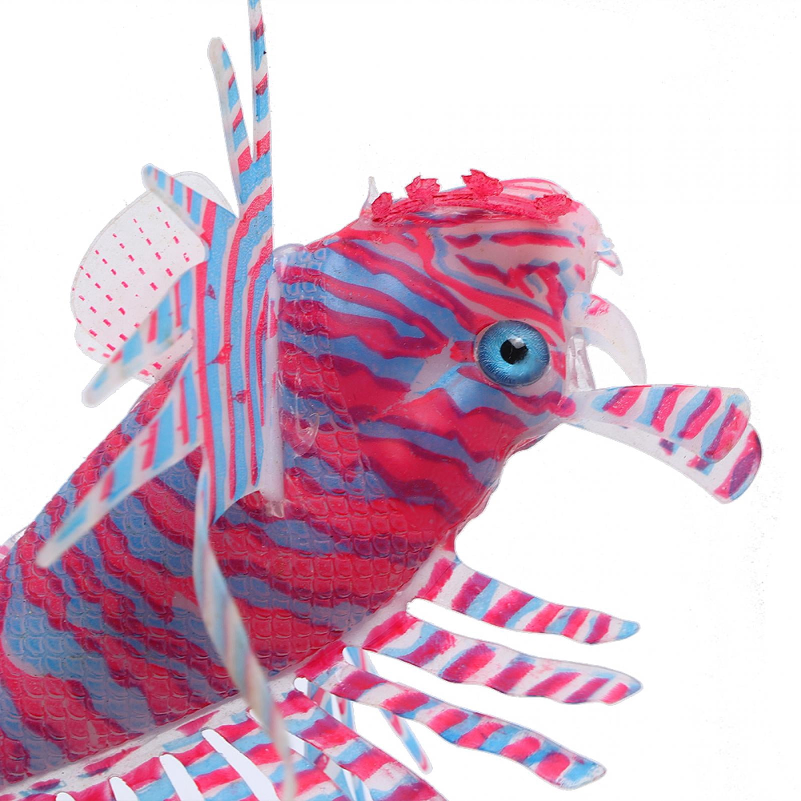 Artificial Fish Tank Decoration, Luminous Silicone Aquarium Ornament, Aquarium for Fish Tank Red and blue