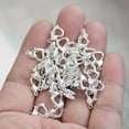 thumbnail image 5 of U8MO 30pcs 8x12mm Gold Silver Metal Heart Lobster Claw Clasp Hooks for Jewelry Making-Silver, 5 of 7