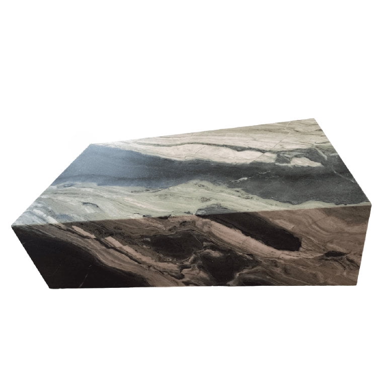 Genuine Marble Block Coffee Table - Fantasy Green Marble
