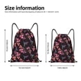 thumbnail image 2 of Xecao Humming Bird And Tropical Pattern Sports Drawstring Backpack - String Swim Gym Bag with Wet Proof Pocket for Women&Men-Medium, 2 of 6