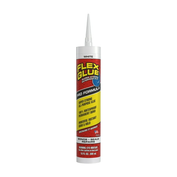 Flex Seal GFSTANR10 Flex Glue, White, 10 oz Cartridge