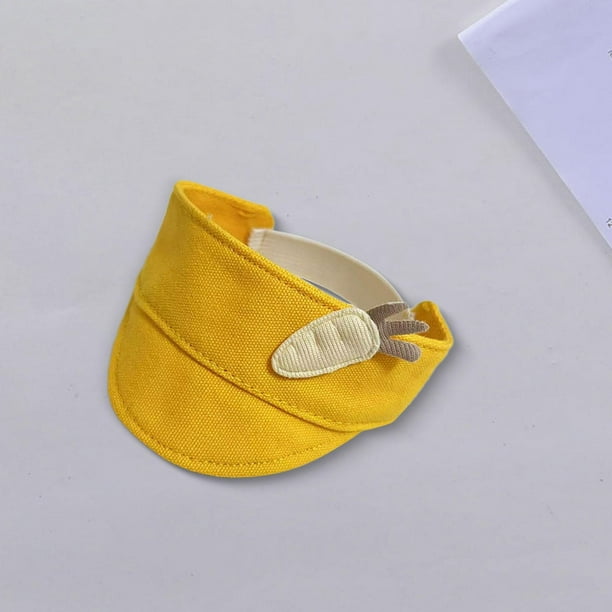Sombrero con visera para muñeca perfke decoración de muñecas miniatura amarillo