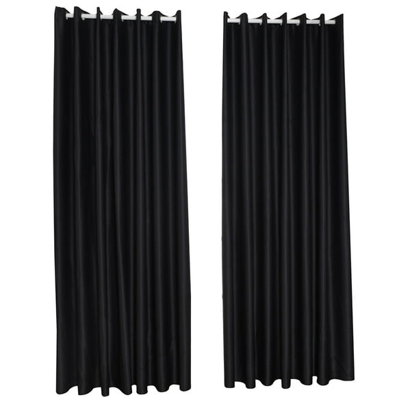2pcs Decorative Curtain Fashion Blackout Curtain Stylish Window Curtain for Home Living Room Bedroom Perforated Installation