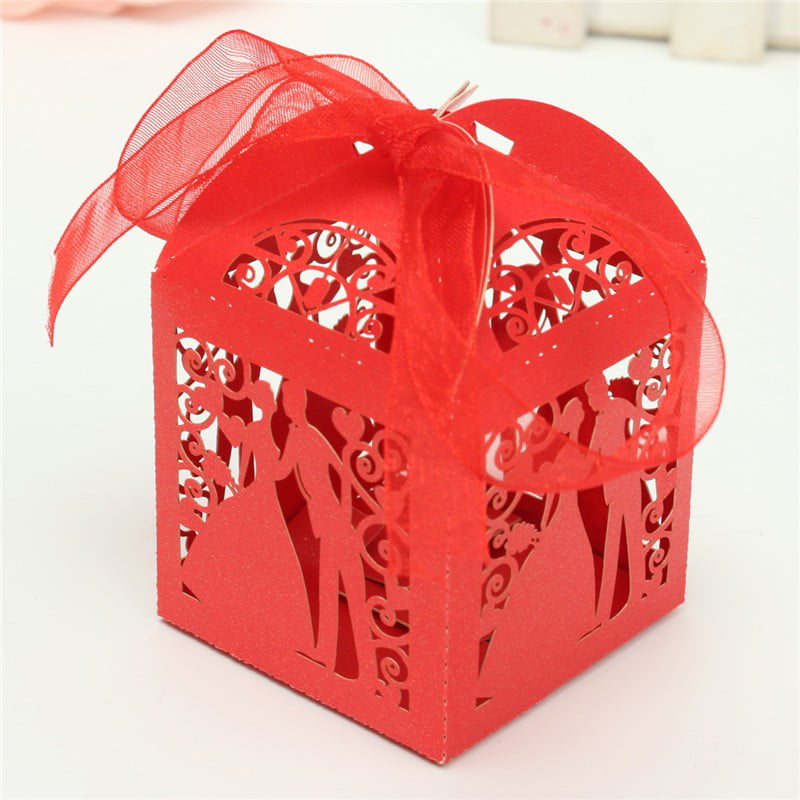 60PCS Wedding Party Xmas Decors Small Pull Bows Butterfly Gift Boxes Wrap Ribbon 