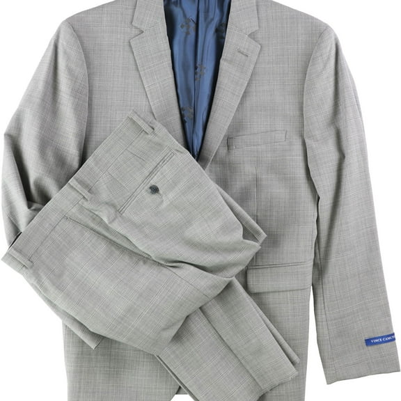 Vince Camuto Mens Patterned Two Button Formal Suit grey 40/Unfinished
