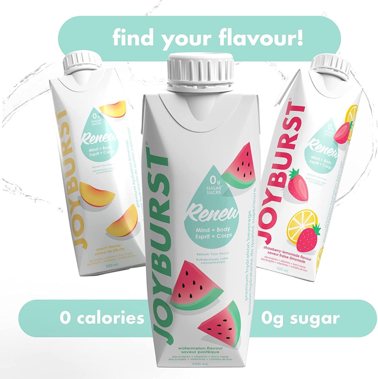 Joyburst Renew Premium Hydration Beverage, Variety Pack, 18 x 500mL/17.5 oz