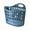 Blue, variant on Bohemian style foldable laundry basket with handle - durable plastic rectangular design, breathable and lightweight