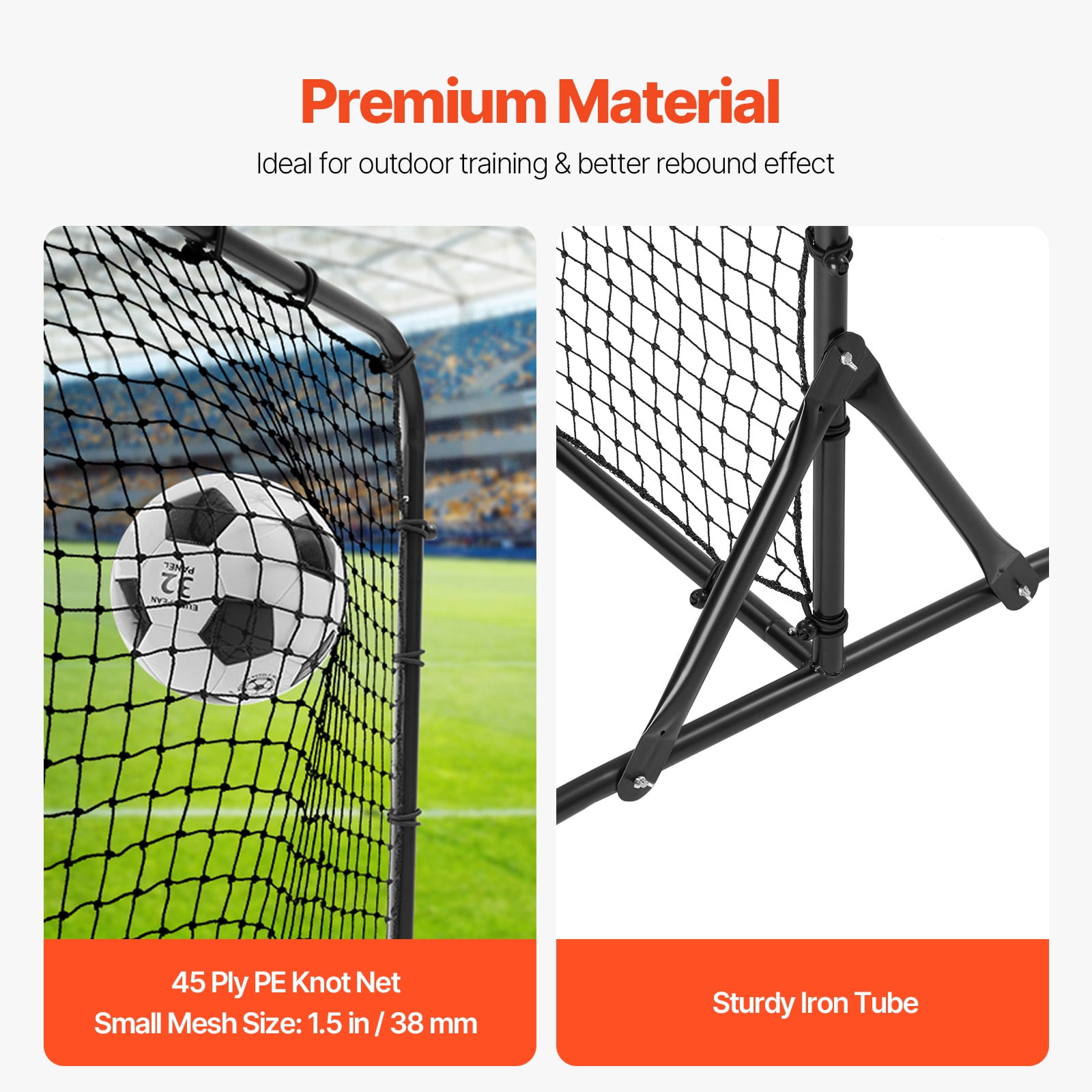 KFFKFF Football Return Trainer, 6x4FT Metal Soccer Practice Gear, Athletic Football Bounce Back Wall, Two-Sided Rebound Mesh, Simple Setup, Ideal for Garden Drills, Individual Exercise, Tossing