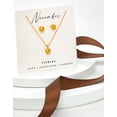 thumbnail image 2 of Goldtone November Citrine Birthstone CZ Earring & Necklace Set, 2 of 2