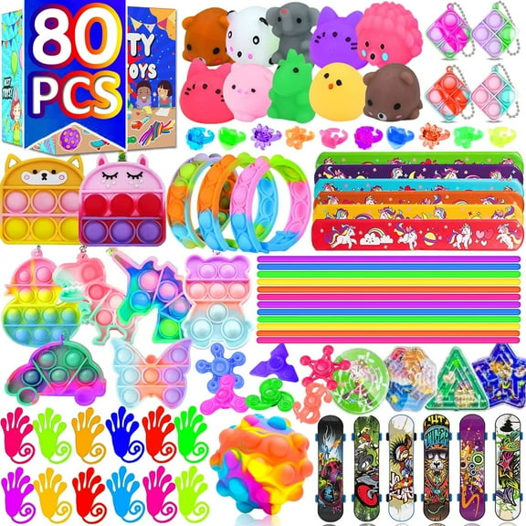 DuoDuoHouse 80 Pcs Party Favors for Kids 3-5 4-8-12, Birthday Gifts for Kids , Goodie Bags Treasure Box Toys For Classroom Rewards, Kids' Party Supplies For Pinata Stuffers, Carnival Prizes
