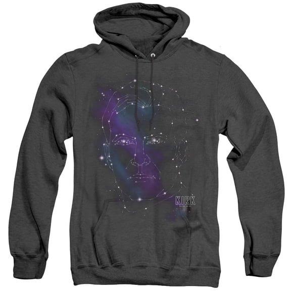 Star Trek Kirk Constellations Adult Heather Hoodie Sweatshirt Black