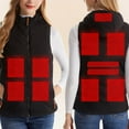 thumbnail image 3 of Womens 2024 Solid Vest Color Electric Heating Warm Electric Heating Sleeveless Jacket Zip Up Stand-Up Collar Tank Coat Black XXL, 3 of 4