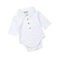 thumbnail image 3 of Bmnmsl Summer Newborn Infant Baby Boy Gentleman Shirt Romper Solid Bodysuit Jumpsuit Outfits 0-18 Months, 3 of 4