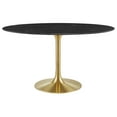 thumbnail image 3 of Modway Lippa 54" Oval Artificial Marble Dining Table in Gold Black, 3 of 8