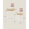 thumbnail image 4 of Set de mesa y sillas de bar VASAGLE Square Golden Oak, 4 of 8