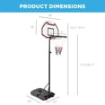 thumbnail image 7 of Best Choice Products Kids Height-Adjustable Basketball Hoop, Portable Backboard System w/ 2 Wheels - Dark Red/Black, 7 of 7