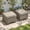 Beige,Gray Wicker A, variant on Ovios Outdoor Patio Ottoman with Cushion Wicker Coffee Table Extra Seat for Garden, Backyard, Porch, or Balcony