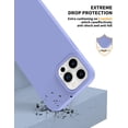 thumbnail image 2 of Designed for iPhone 15 Pro Max Case, Silicone Ultra Slim Shockproof Phone Case with Soft Anti-Scratch Microfiber Lining, [Enhanced Camera Protection] Lavender Purple, 2 of 12