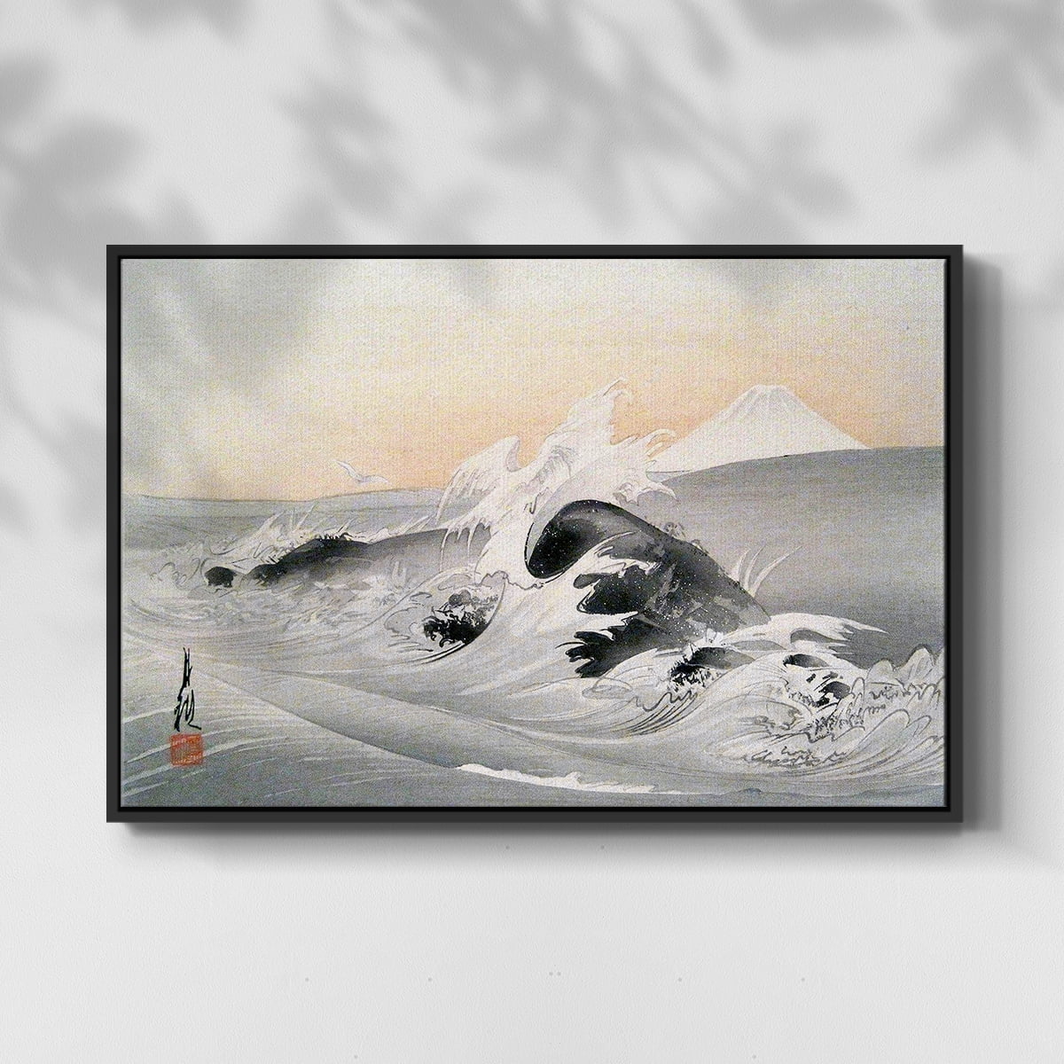 Vintage Landscape-CCCI By Wexford Home Framed in Black Wood Gallery Wrapped Canvas 25 in. x 37 in.