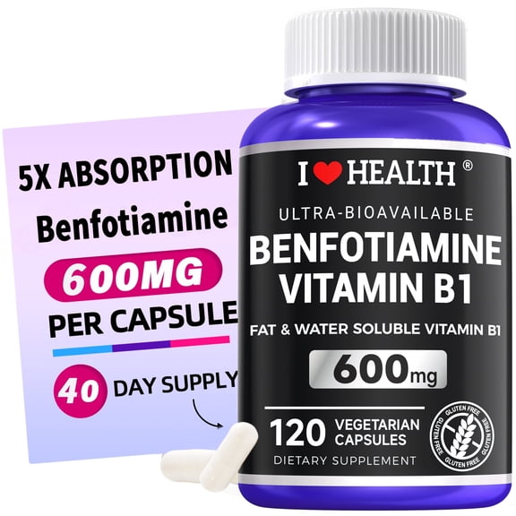 Ultra-bioavailable Benfotiamine 600mg Fat & Water Soluble Vitamin B1 120 Capsules
