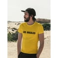 thumbnail image 2 of "Los Angeles" City Black Quote Across The Chest Men T-Shirt, Male x-Large, 2 of 4