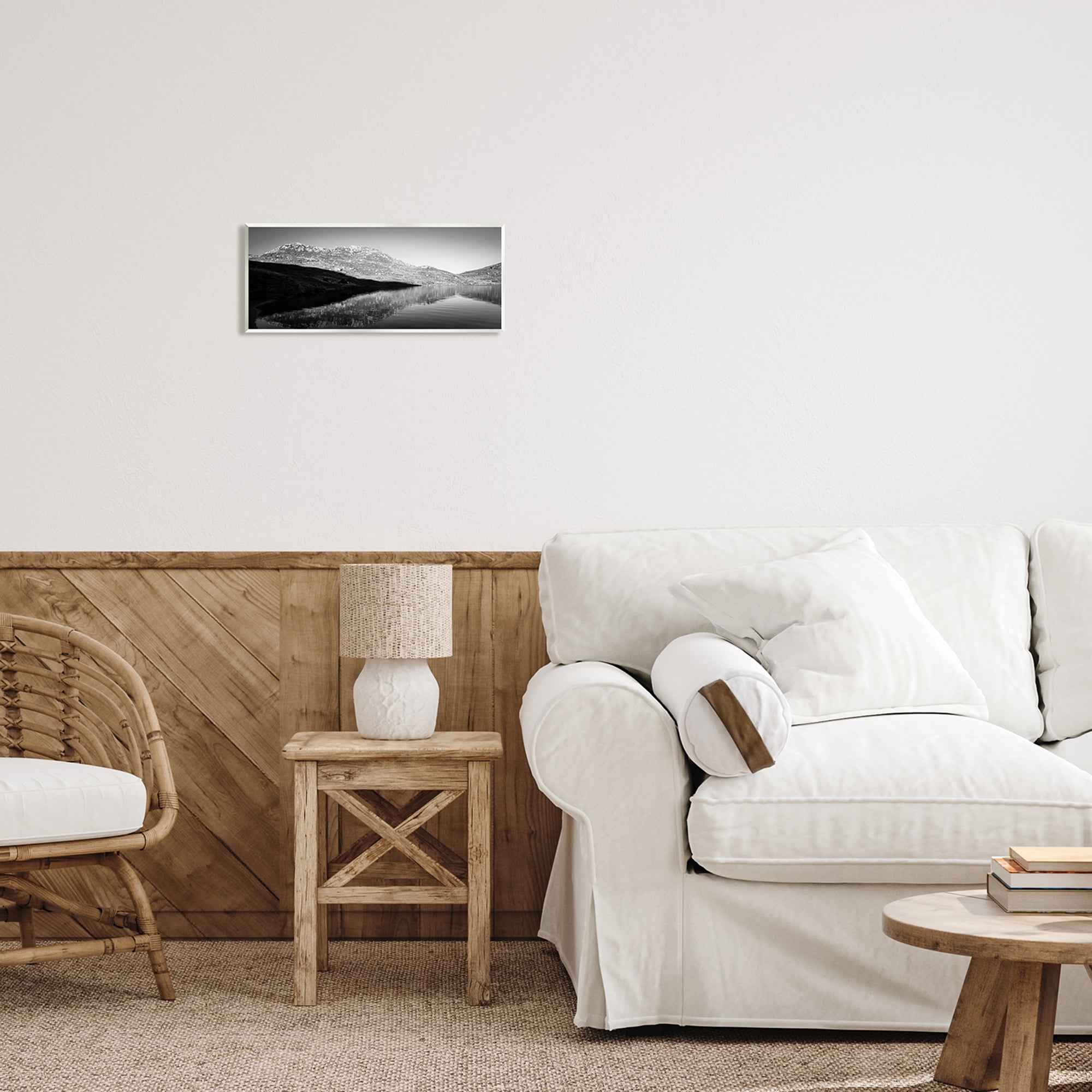 Stupell Industries Dark Lake Landscape Nature Photography Unframed Art Print Wall Art, 17 x 7
