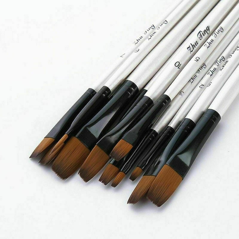 12Pcs Artist Paint Brushes Set Acrylic Oil Water Watercolour Painting Craft ##