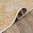 thumbnail image 4 of World Rug Gallery Contemporary Flowers Weather Resistant Reversible Indoor/Outdoor Area Rug - Yellow 7'10"x10', 4 of 7