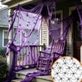thumbnail image 6 of Tuvgenk Stretchable Halloween Spider Web 78x39 Inch Cotton Mesh Decor with 20 Plastic Spiders for Indoor Outdoor Party Scene Display Purple, 6 of 6