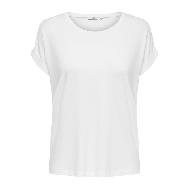 ONLY Camiseta de manga corta para mujer, ONLMOSTER O-NECK TOP, cuello redondo, mezcla de viscosa elástica Blanco L (Large)